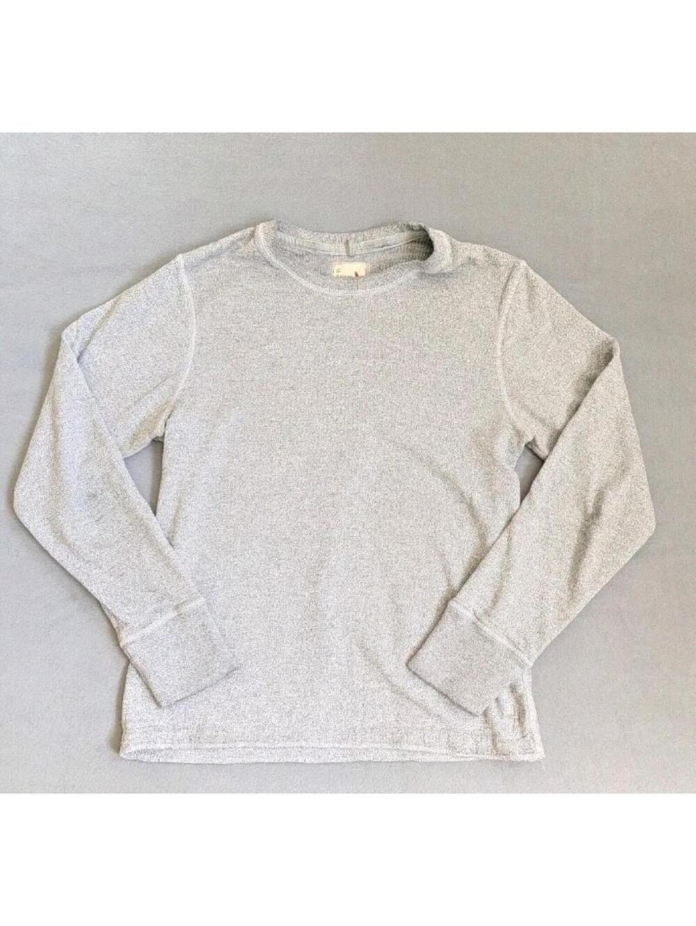Relwen Shirt Mens Small Gray Thermal Waffle Knit Long Sleeve Crew Neck Tee